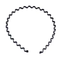 hot sale Black Spring Wave Metal Hoop Hair Band Girl Men s Head Band Accessory
