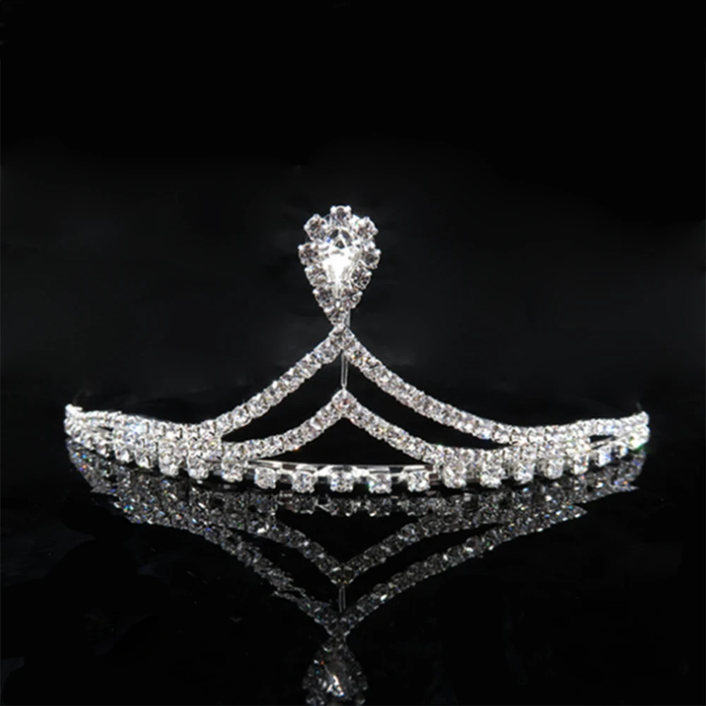 Princess Tiaras Wedding Crown Rhinestone Pearl Headband for Kid Girls Bridal Party