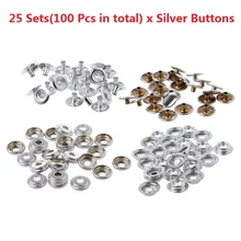 100 шт. застежка из нержавеющей стали Пресс-Оснастка кепки с заклепками Кнопка морской лодки холст