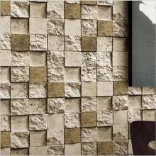 beibehang Retro Brick Wallpaper 3d Cubic Culture Stone Wallpaper Background Wall Restaurant PVC Mosaic Brick Wall paper beibehang wallpaper modern stone brick wallpaper brick wall background wall wallpaper for living room vinyl 3d wallpaper roll
