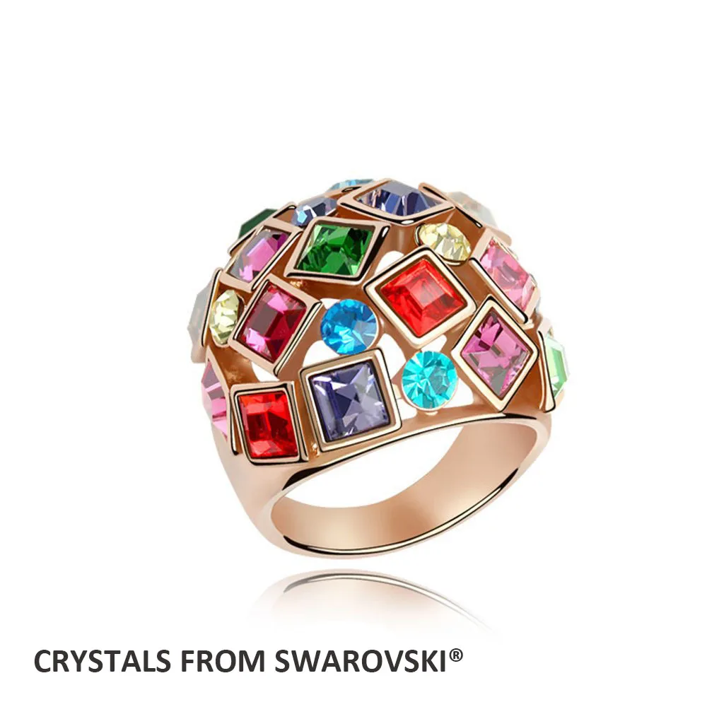2016 очаровательное кольцо с кристаллами SWAROVSKI смешанных цветов и размеров на
