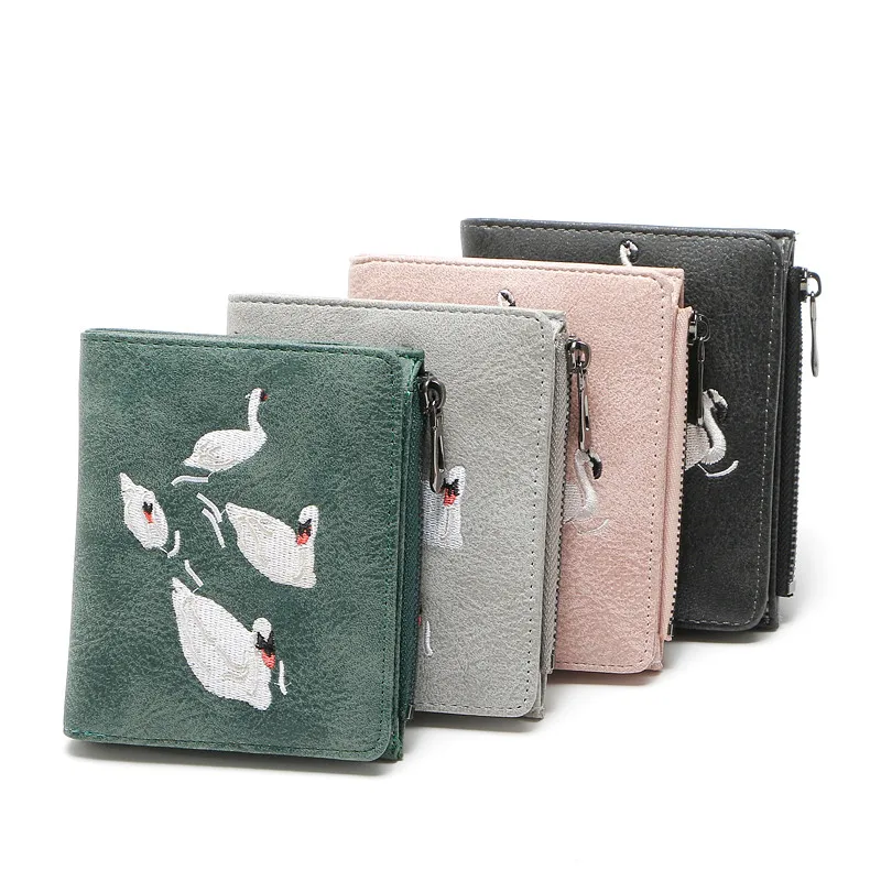 

Naivety Women Retro Embroidery Animal Short Wallet Coin Purse Multifunctional Solid Wallets Cash ID Card Holder Handbag 10Jul 6