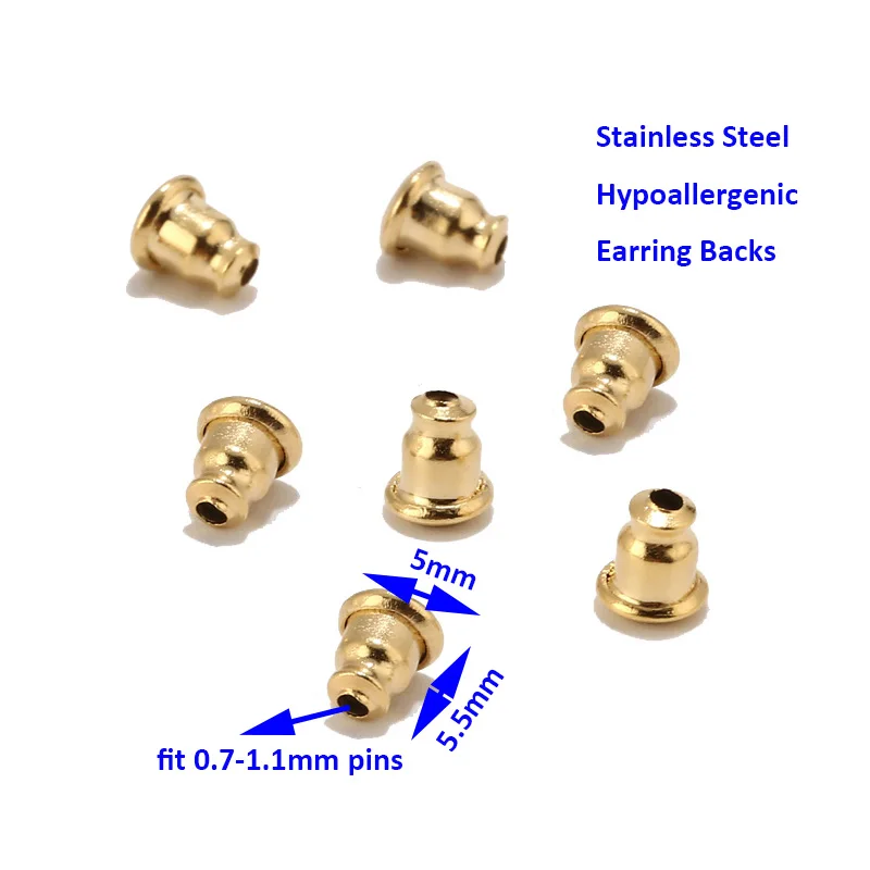 Твердые серьги из нержавеющей стали в форме пули, затычки, закрытые резиновые серьги, самодельные серьги, аксессуары для изготовления ювелирных изделий, золото
