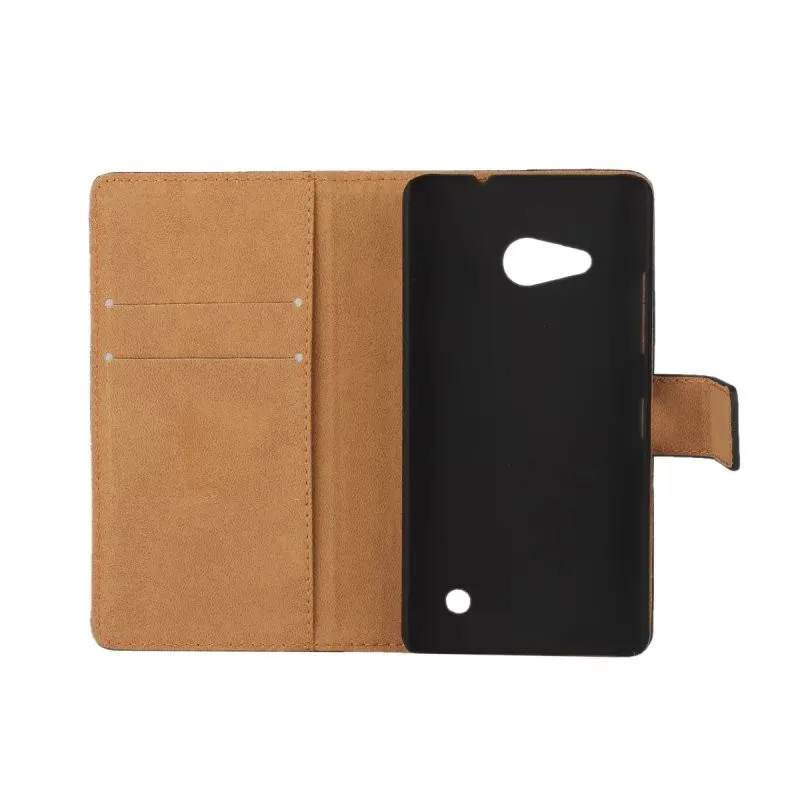 Черный высококачественный чехол-бумажник из натуральной кожи для microsoft Lumia 550 в виде книжки и держателя для карт