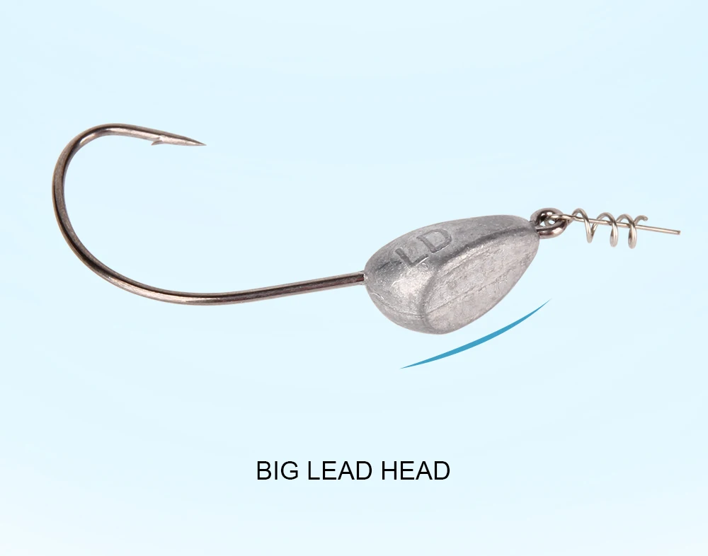 High Quality Carbon Steel Jig Head Lead Head Hook 3.5g 5g 7g 10g 15g 21g Barbed Hook Soft Worm Lure Fishing Hooks  (5)