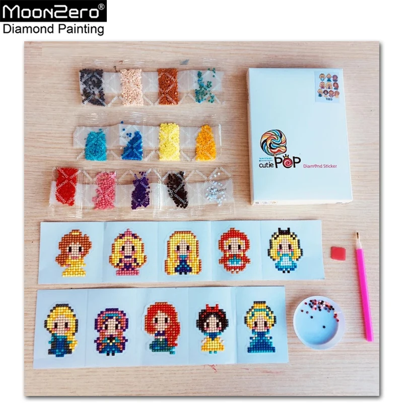 

5D DIY Patterns Diamond Painting Cartoon Princess Diamond Painting Child Round Diamond Embroidery Sticker Canvas Christmas Kit