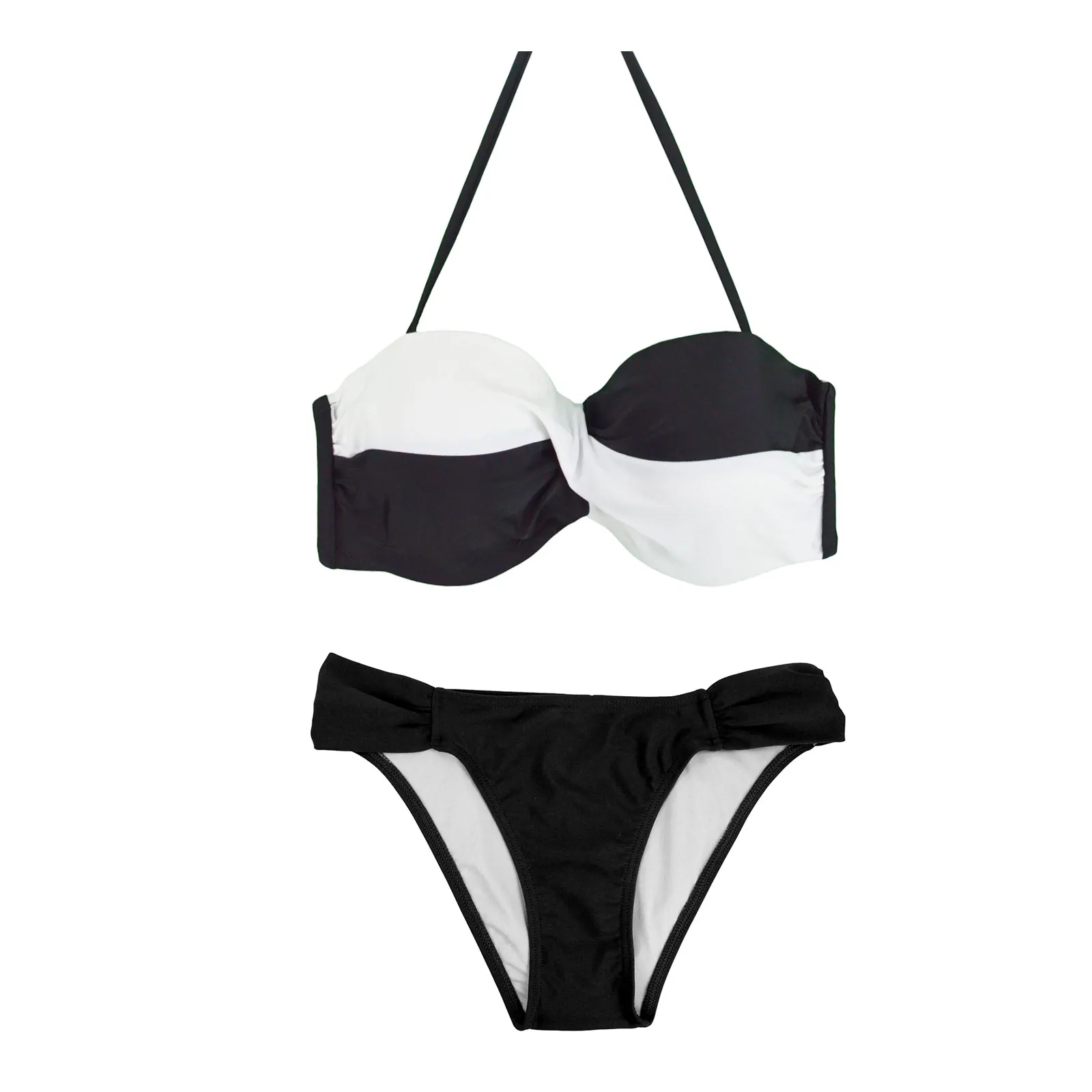 

Patchwork Sexy Bikini Set Push UP Swimwear Braizlian Low Waist Bottom Swimsuit Solid Bathing Suit Halter String Bikinis Biquini