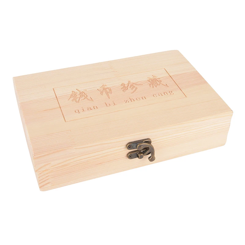 Natural Wooden Jewelry Packing Box With 50 Round Box Vintage Art Wooden Box Craft Case For Underwear Scarf Clothing Wedding Gift