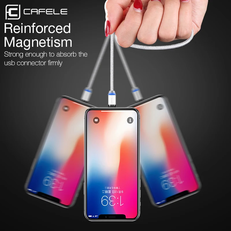  Cafele USB Kabel für iPhone/Micro USB/Typ C Magnetic Led-beleuchtung USB Kabel für iPhone XS Xiaomi
