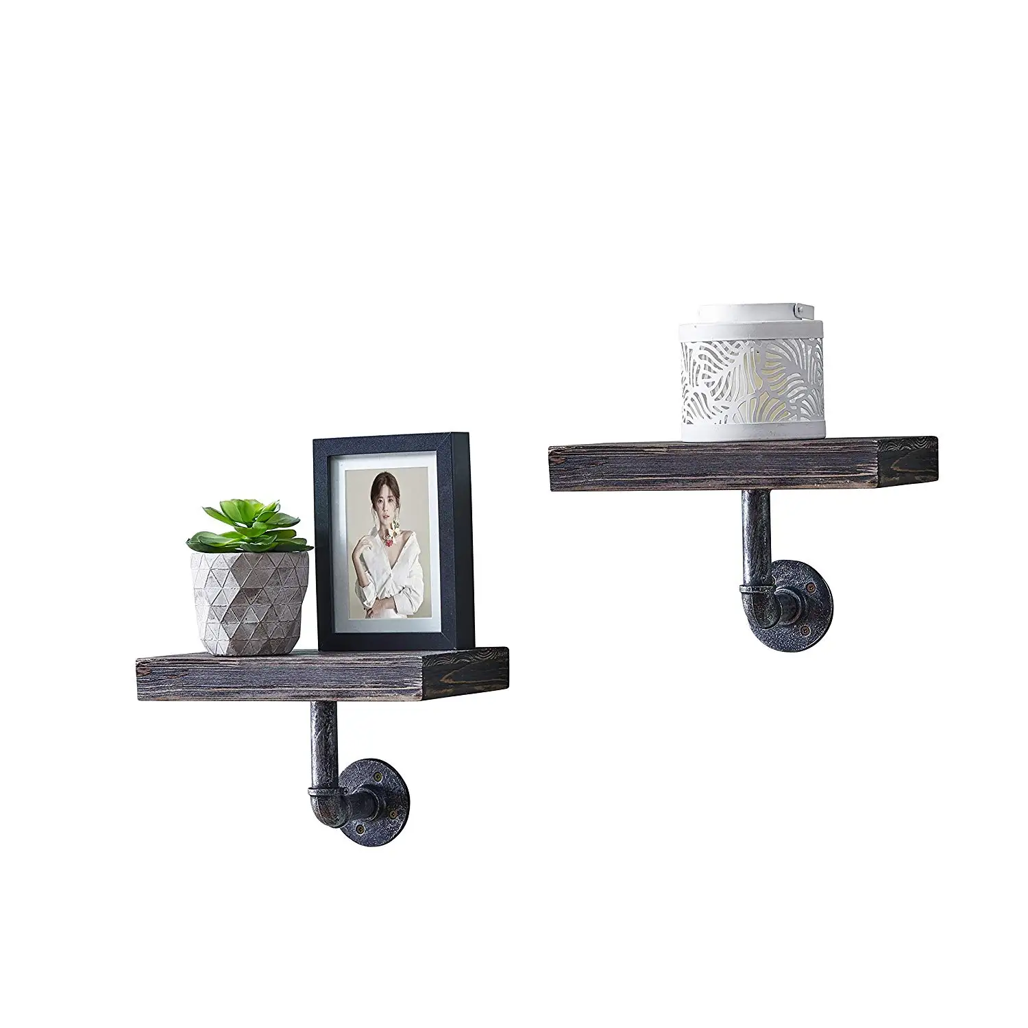 

Wall Mounted Floating Pipe Industrial Rustic Shelves