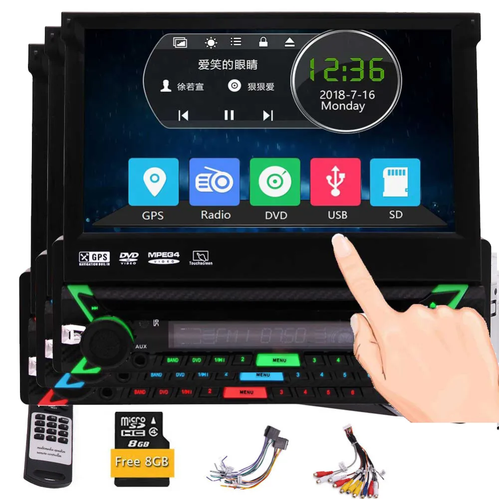 

Car Radio Stereo Sing 1 Din Autoradio Receiver Bluetooth GPS Navigation Aux Subwoofer FM AM RDS Car entertainment Windows system