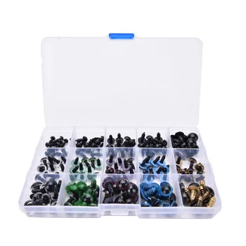 

DIY 150pcs Plastic 6-12mm 3D Animal Craft Puppet Doll Eyes Black Mix Color Safety Eyes For Teddy Bear Kids Toys