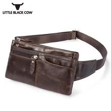 Путешествия талии пакет мужской коричневый из натуральной кожи в стиле ретро маленькая поясная сумка Для мужчин поясная сумка черный Multi Слои молнии мешочки для телефона