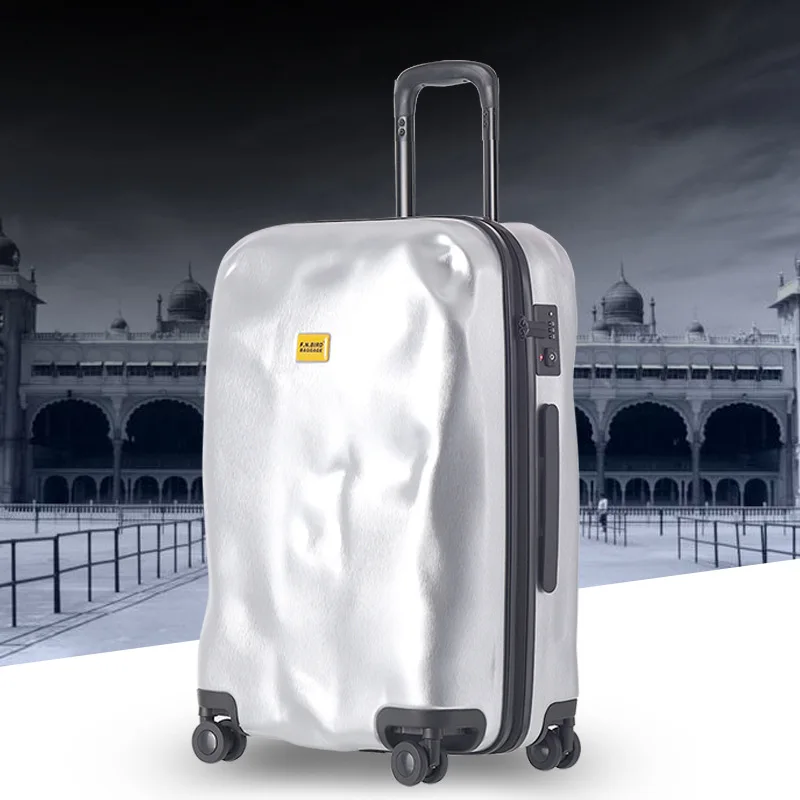 

Ins Fashion Damaged Baggage Zipper Luggage Trolley Spinner Suitcase Travelling Bags