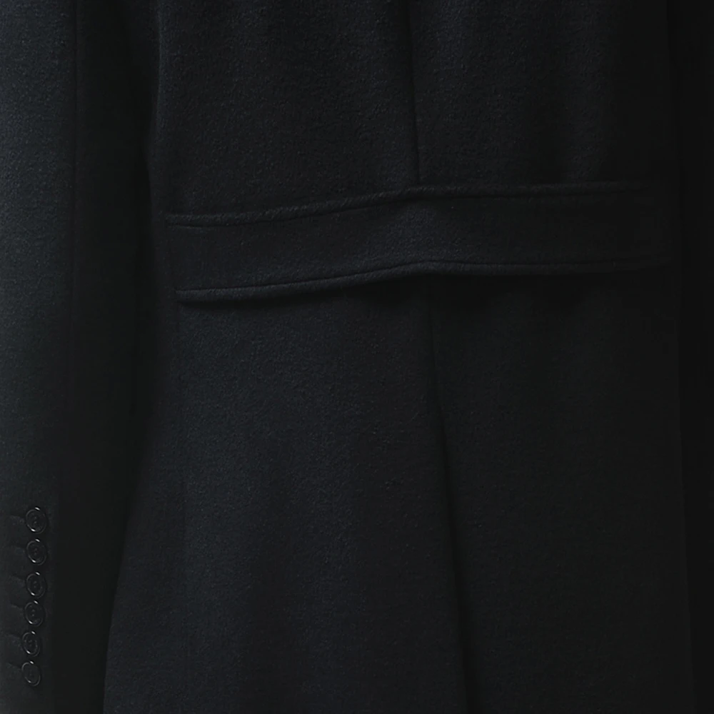 URSMSRT новое двубортное шерстяное пальто мужское черное мужское стильное пальто куртка