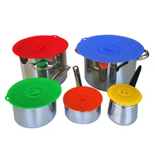 5 stücke Universal Silikon Saug Deckel-schüssel Pan Kochtopfdeckel-Silicon Stretch Silikon Abdeckung Küche Pan Spill deckel Stopper Abdeckung