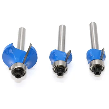 

3pcs 1/4" Shank Round Corner Cutter Woodworking Milling Cutter Edge Trimmer Cutter Router Bit Wood Cutter Tools Set