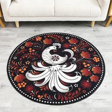 Китайский Национальный стиль цветок лист шаблон Круглый ковер Нескользящие водонепроницаемые Гостиная Спальня ковер домашний декоратор коврик