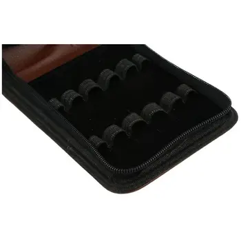 

Fountain Pen Roller Brown Leather Binder Case Holder Stationery for 12 Pens