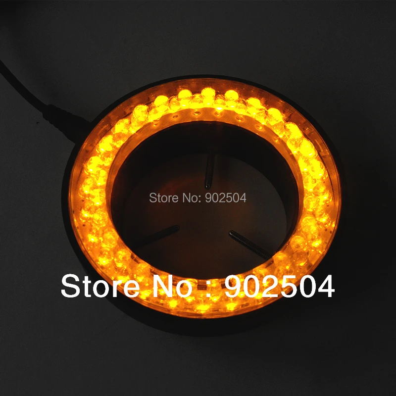 

Yellow Light  60 Led Lamps Stereo Biological Zoom Microscope LED Circular Ring Microscopy Lighting with Adapter 220V or 110V