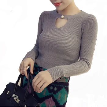 

4xl plus big size sweater women spring autumn winter 2017 feminina fashion new thin gray black sweater knit female A1927