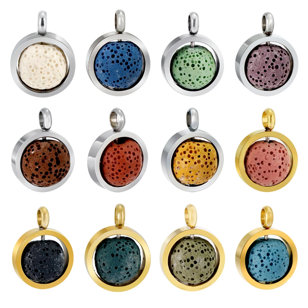 ZP-NL013 lava rock pendant necklace (4)