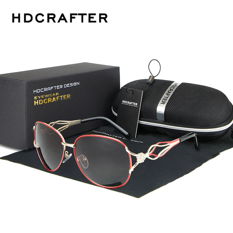 

HDCRAFTER Metal Frame Sunglasses Women Brand Designer Vintage Sun Glasses for female Luxury Brand Glasses oculos de sol feminino