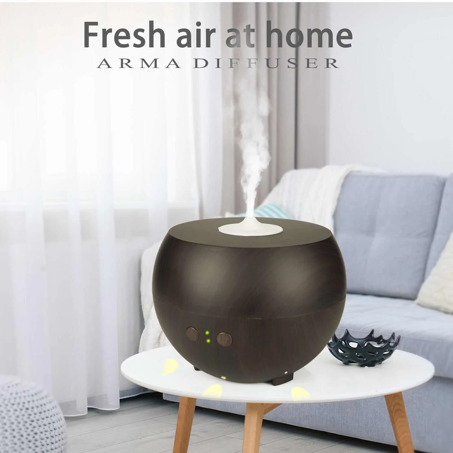 

Hot wood grain essential oil diffuser, ultra-quiet remote household hydrating ultrasonic humidifier,capacity 600ml