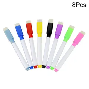 8 шт маркировочная ручка цветная черная школьная белая Классная доска ручка сухие маркеры для белой доски Студенческая детская ручка для рисования - изображение