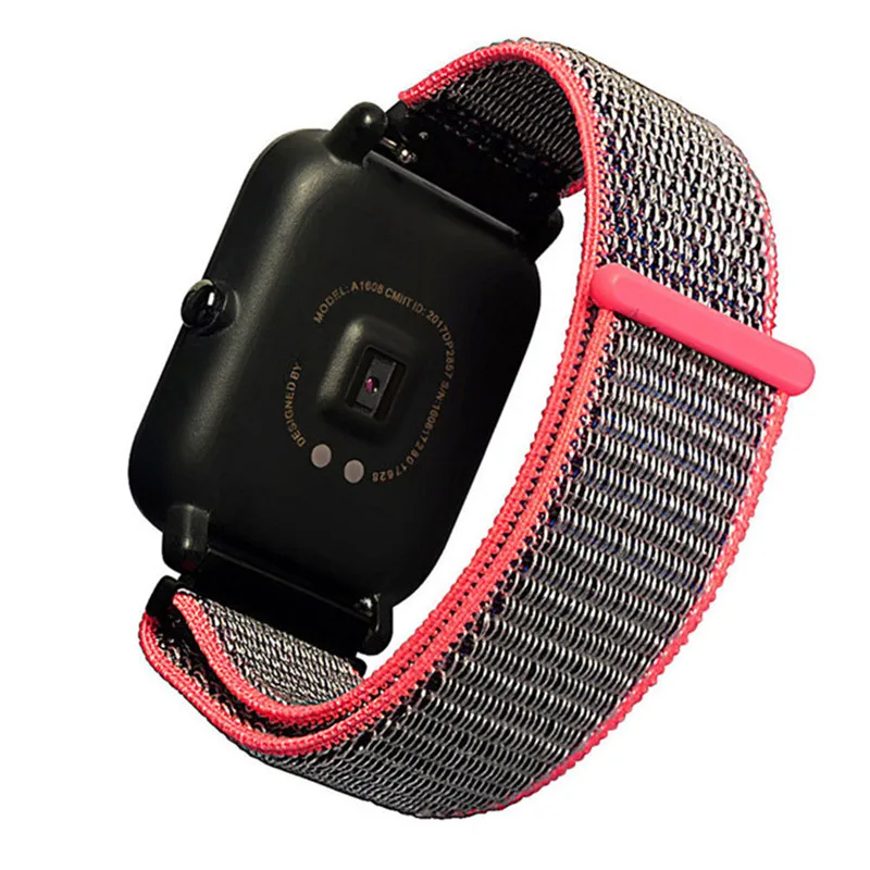 20MM Magic Sticker Canvas For Huami Amazfit Smart Watch Youth Edition Bip BIT PACE Lite band strap fitness bracelet H40 (9)