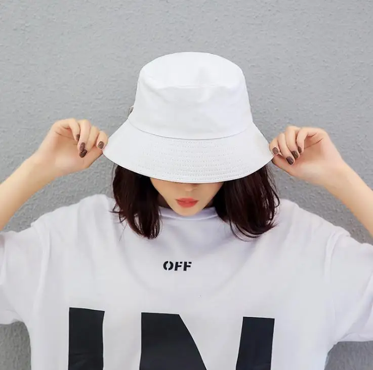 Шапка женская Корейская версия диких Рыбацкая шляпа японский УФ Защита Двусторонняя путешествия солнце Женская Летняя шляпка солнцезащитный крем - Цвет: Белый