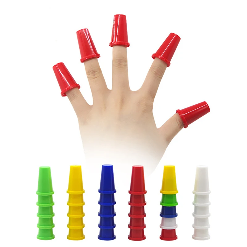 

10pcs Fun Cute Colorful Fingertip Finger Special Cups Prop Stage Stall Colorful Thimble Tricks
