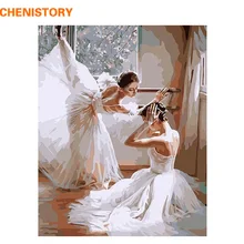 CHENISTORY абстрактная DIY Цифровая живопись маслом по номерам картина живопись на холсте украшение дома работа балетная танцовщица 40*50