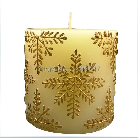 

Great-Mold Pillar Candle Silicone Mold Snowflake Carved Decorating Silicone Mould Mouldings for Art Candle Making