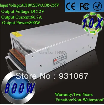 

Supernova Sale 800W Power AC100-240V to DC 12V 66.7A Switching Power Supply Converter Adapter For Led Wholesale 10pcs/lot