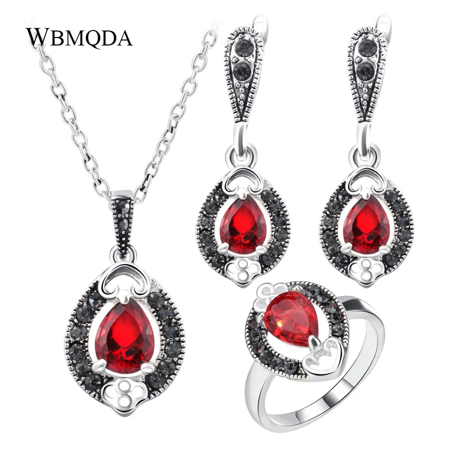 Buy 3 Pcs/lot Vintage Red Stone Black