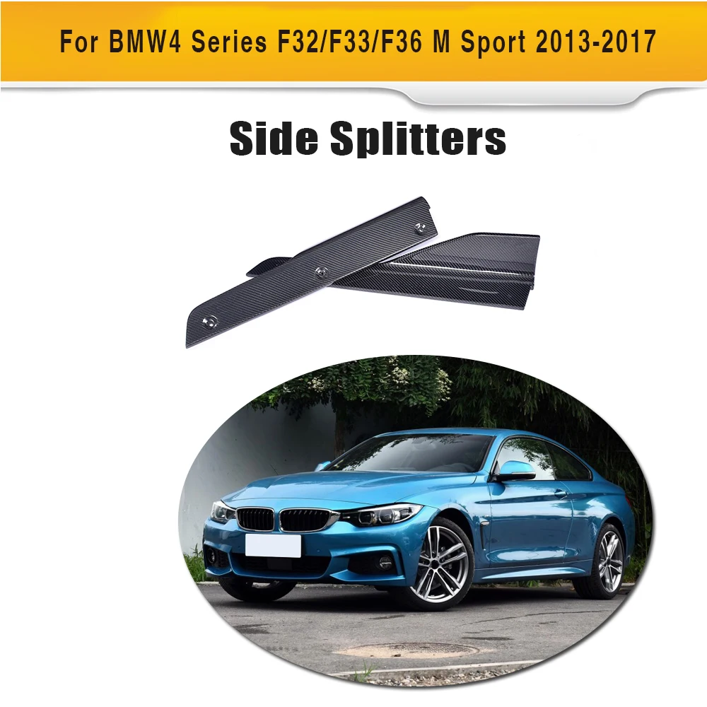 Для 4 сериров из углеродного волокна боковые юбки разветвители для BMW F32 F33 M Sport 13-17 купе, хэтчбек-трансформер 435i 440i 2 шт