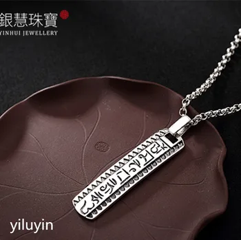 

KJJEAXCMY S990 cut - out lace open rich and pure silver Thai silver antique sweater pendant
