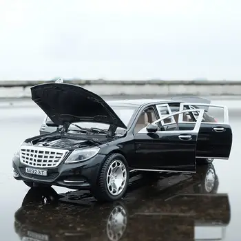 

1:24 Maybach S600 Diecast Alloy Model Car Light And Sound Pull-back Car Toy Kids Boys Gift Toys For Children Collection Model