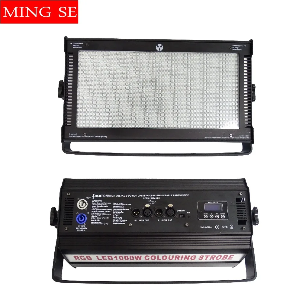US $215.00 High power Strobe Light 1000W LED RGB 3 in 1 3 Color Atomic 3000 LED Strobe Lighting Stage Party Music Active Lighting
