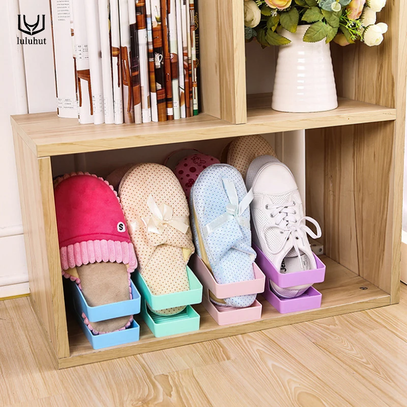 

luluhut multifunctional plastic shoes slipper storage box cosmetic makeup sundries organizer home use storage case