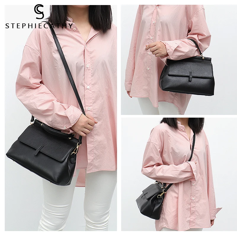 SC الأزياء العلامة التجارية النساء جلد طبيعي فاخر يد رفرف أعلى-حقائب بيد الإناث الكتف و أكياس Crossbody السيدات الحقائب حقيبة