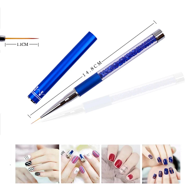 Pandahall 3pcs/lot Nail Art Brush 4 styles Acrylic Drawing Painting Nail Art Brush Set Holder Beauty Mannicure tool