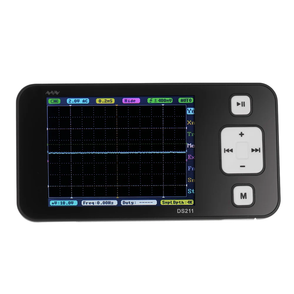 

ARM DSO211 Pocket-Sized Handheld Oscilloscope Mini Digital Storage osciloscopio USB Interface 200KHz 1MSa/s 2.8" TFT Display