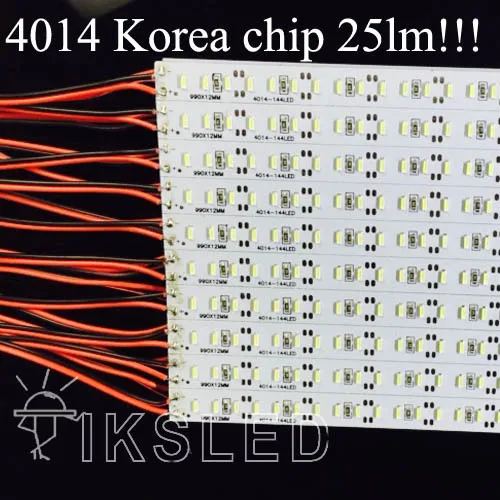 144 шт. чип SMD корейский чип 1 м* 50 шт. супер яркий Жесткий барный светильник DC12V 100 см 144 led SMD 4014 алюминиевый светодиодный светильник