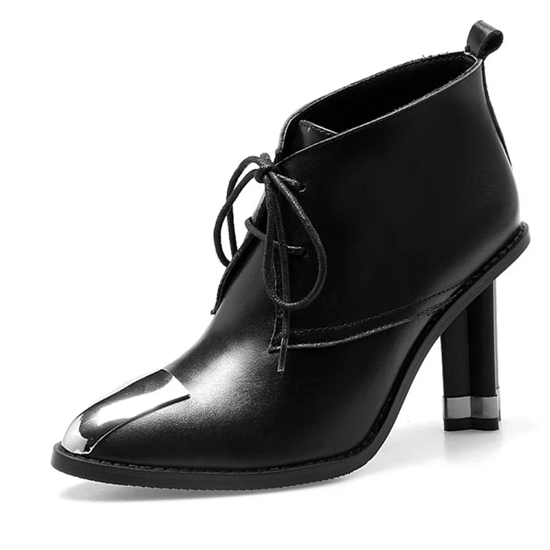 Encaje Serpentina Mujer Para Cortas 40 Black Señaló Metal Botas Toe Zapatos Negro Gran De Enmayla Escondidas Mujeres Tamaño Alta Talones serpentine Tobillo gqyzS