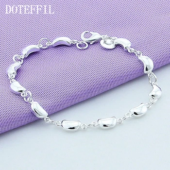 

DOTEFFIL 925 Sterling Silver Full Beans Bracelet For Women Fashion Charm Wedding Engagement Party Jewelry