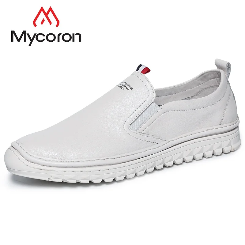 MYCORON новая обувь с острым носком мужские кожаные брендовые дизайнерские черные