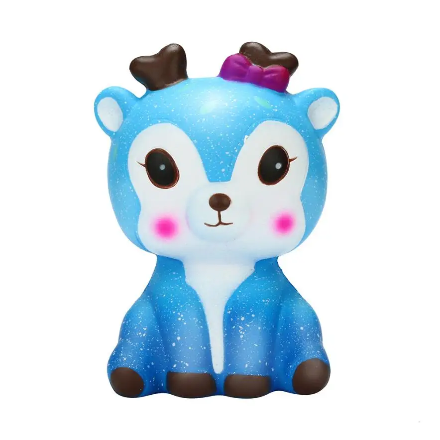 Антистрессовый милый мягкий медленно поднимающийся Galaxy Deer Poo хлеб, гамбургер кофе клубника лед PU мягкие игрушки Squeeze Squishes Toy - Цвет: Galaxy Cute Deer B