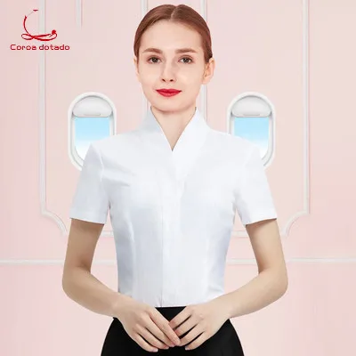

Stewardess uniform female professional suit summer fashion jewelry store sales office etiquette interview beautician uniform